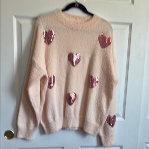 Pink Lily Cozy Pink Crew Neck Sweater